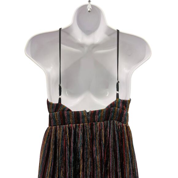 L’ATISTE Metalic multicolor Striped Maxi Evening Gown Size S - Picture 7 of 9